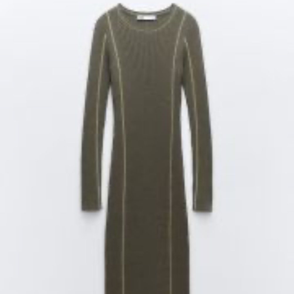 Olive/Khaki Sweater Dress from Zara